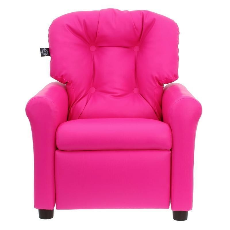 Toddler Recliner Chair Faux Leather Eco-Friendly Safe Push-back H43" 80lbs New