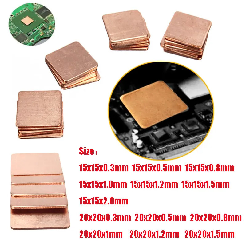 Barrier Coppers Heatsink Shim For Laptop Plate Computer Graphics Card Heat Sink