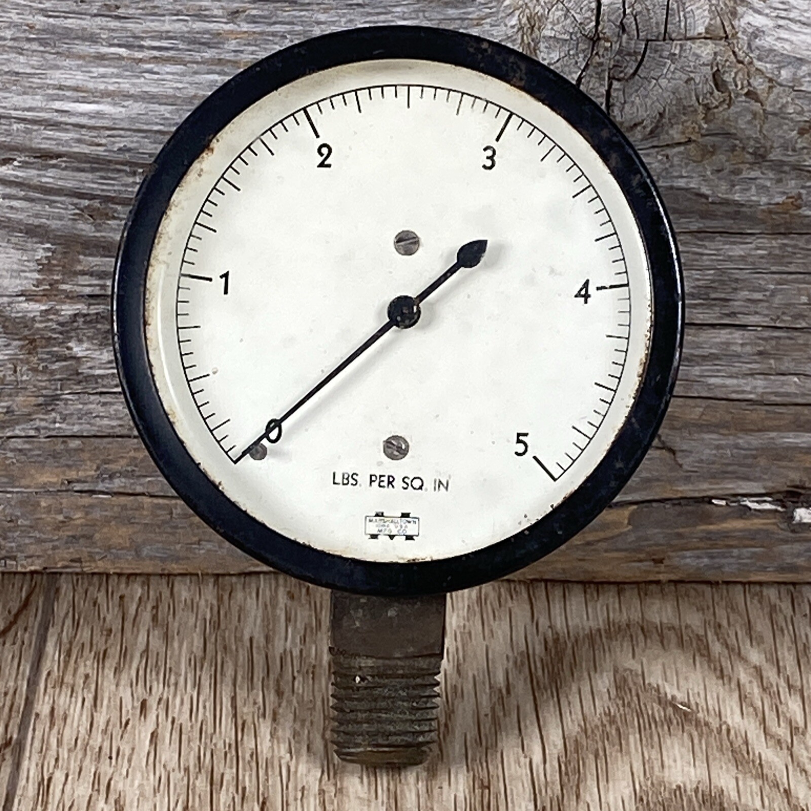 Vintage Pressure Gauge Marshalltown Mfg. Co. 0-5 Lbs. Per Square Inch 2.75” Face