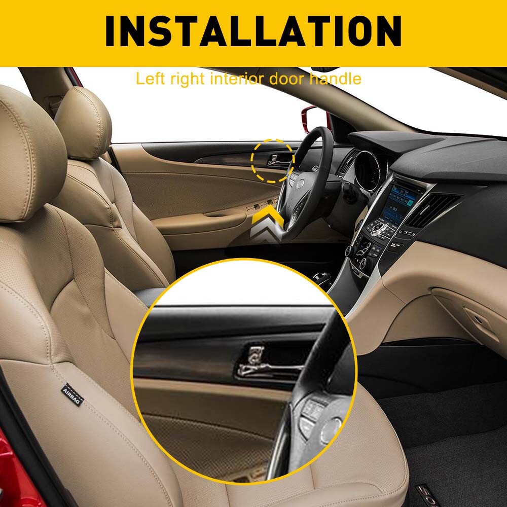 Front/Rear Left Right Inside Door Handle For Hyundai Sonata 2011-2015 Chrome EOA