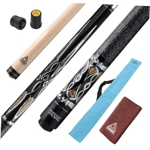 Professional Pool Cue Stick 13mm Cue Tip with Cue Clean G204 with Blue Case