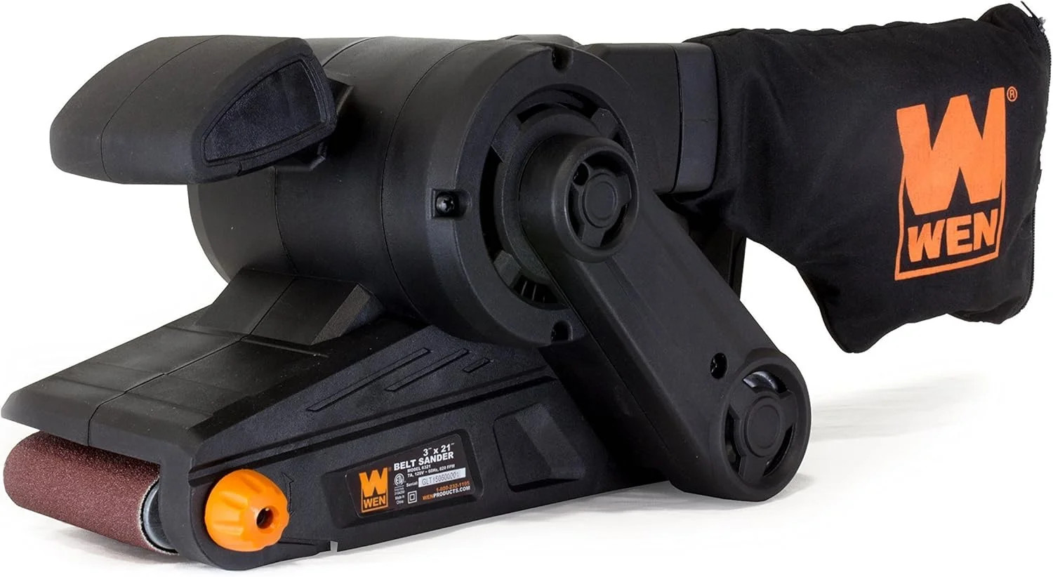 6321 7-Amp 3 in. x 21 in. Corded Belt Sander with Dust Bag, Black