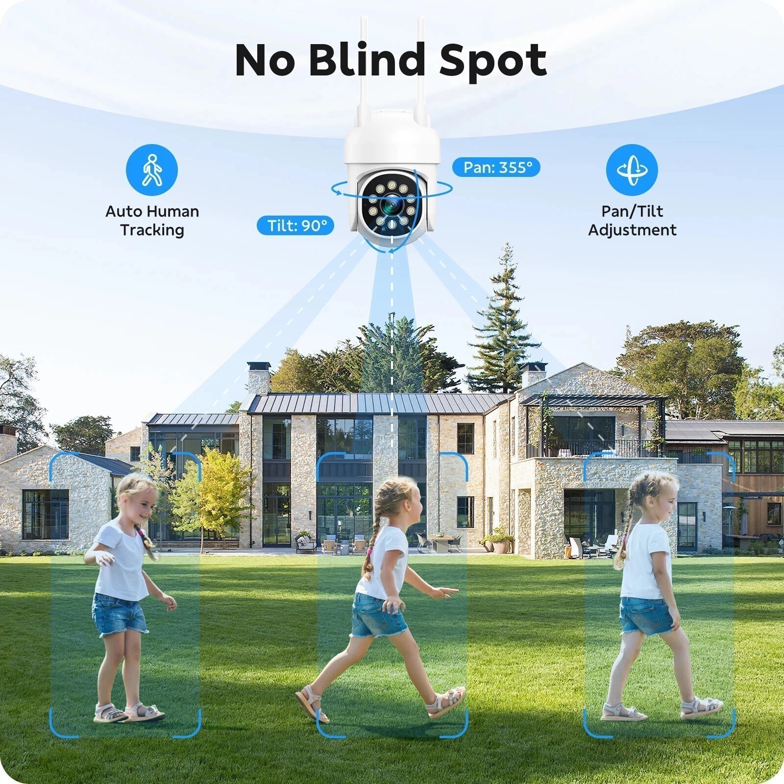 CAMCAMP 8X PTZ Cameras Wireless CCTV WiFi Security Camera System 16CH NVR Audio
