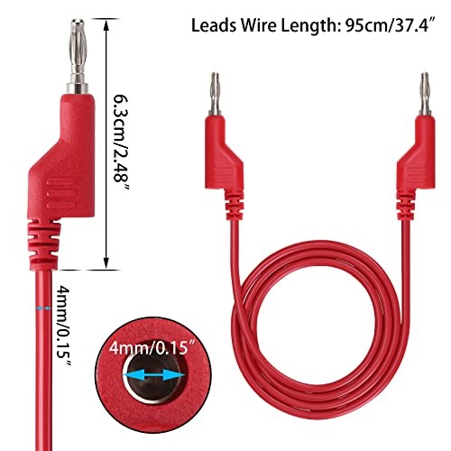 2 Pcs Stackable Banana Plug Test Leads
