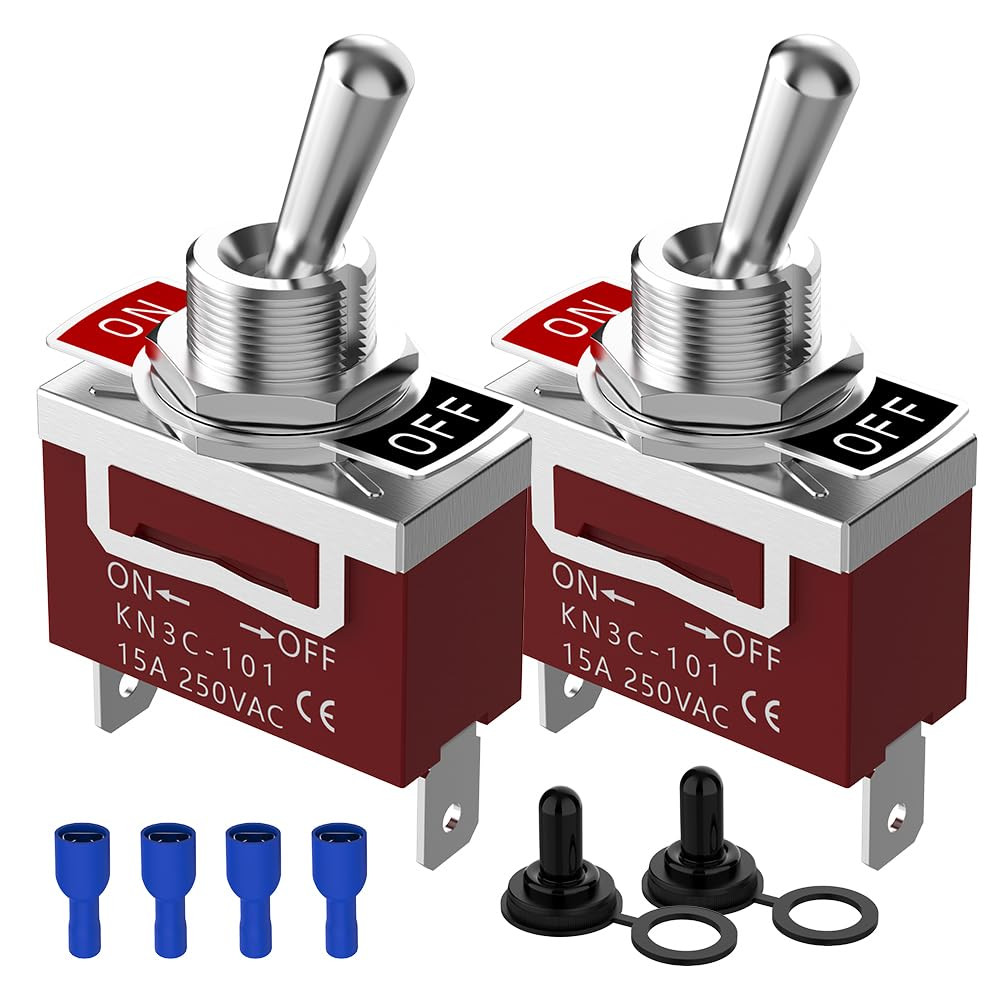 Waterproof Toggle Switch, Malictele SPST 2Pin On/Off Marine 12V DC 30A/125VAC 20