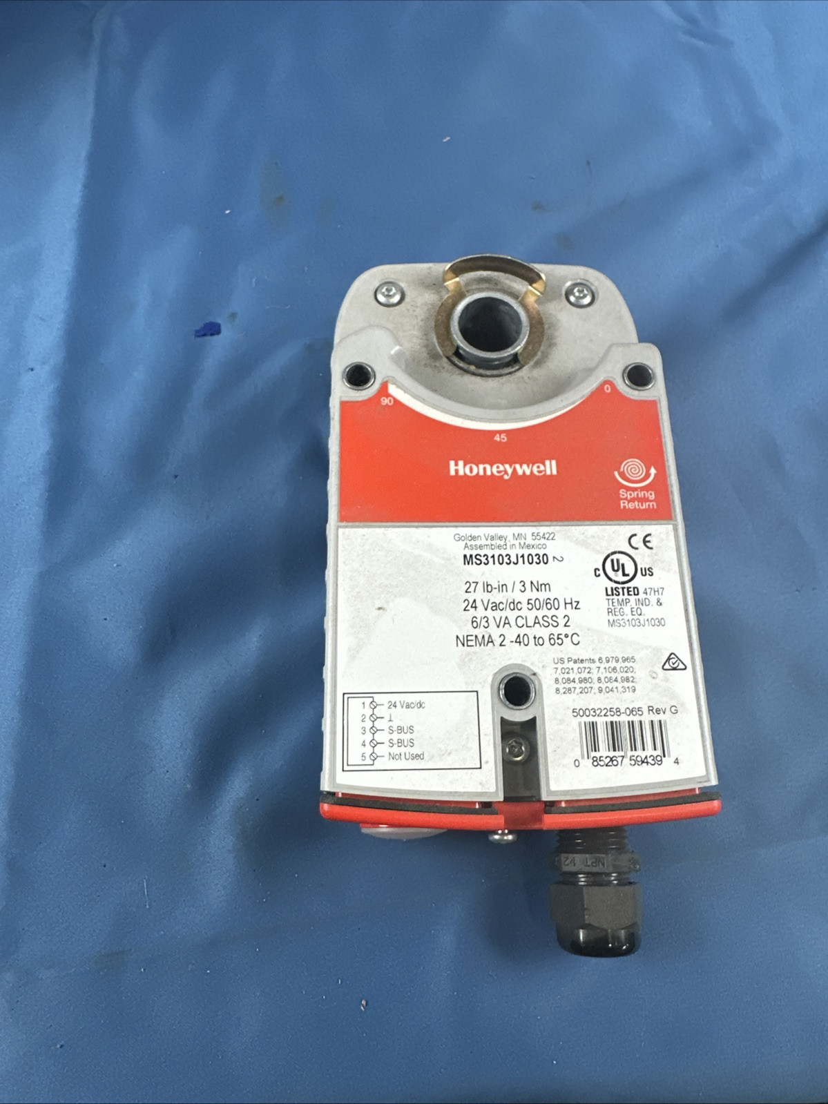 Honeywell MS3103J1030 Spring Return Direct Couple Sylk Damper Actuator 27 lb-in~