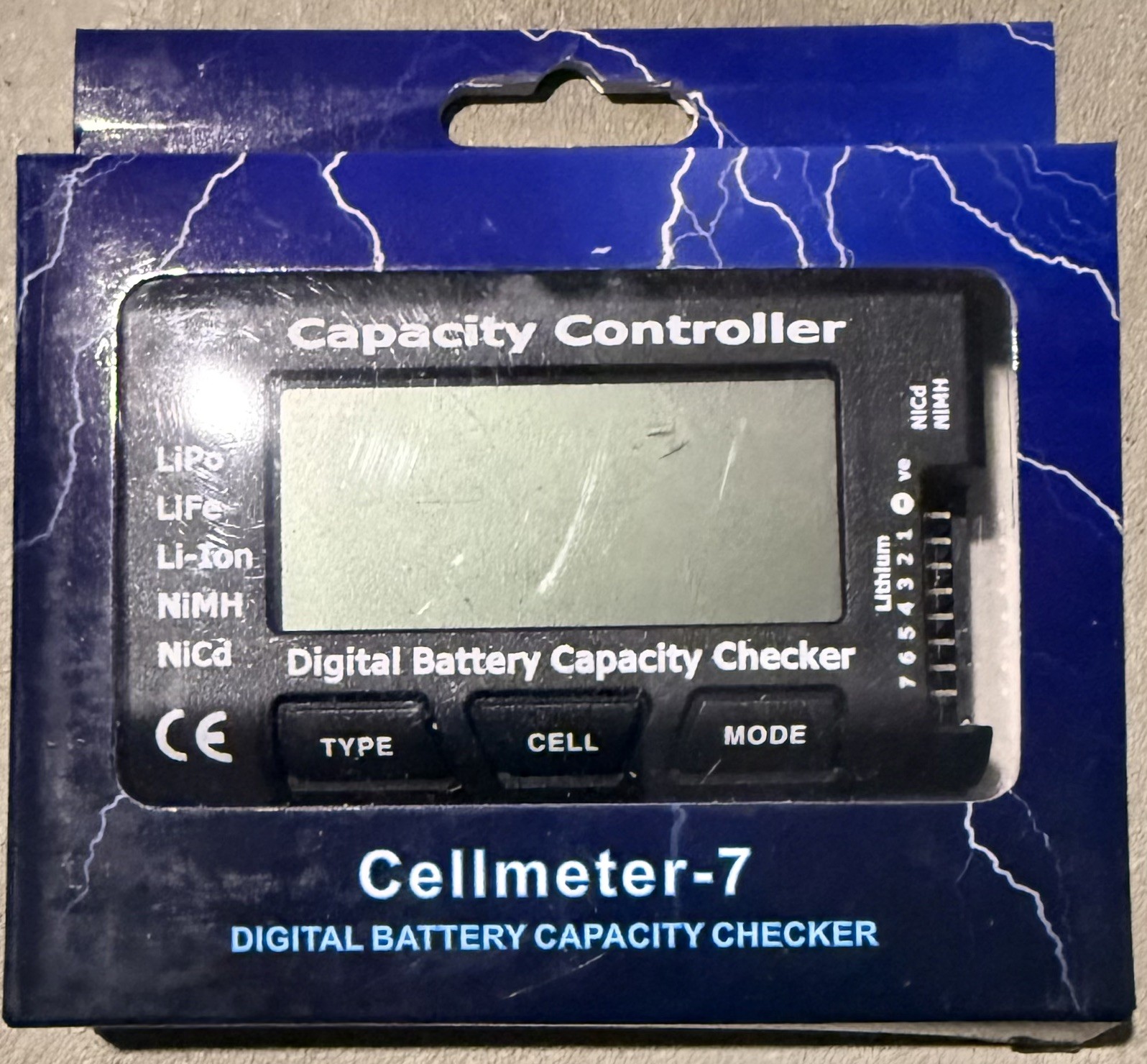 RC Cellmeter 7 Digital Battery Capacity Checker Controller Tester black