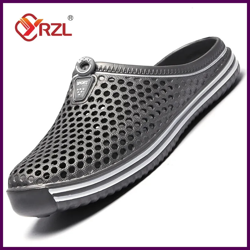 YRZL Shoes Men Beach Slippers Unisex Hollow Out Casual Women Beach Sandal