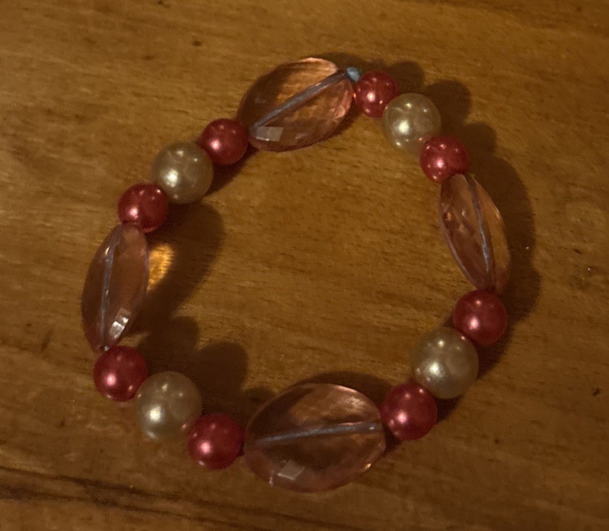 Handmade Pink Beaded Bracelet