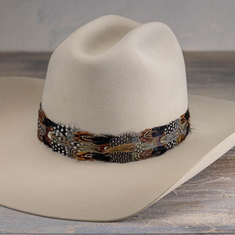 Feather Hat Band for Western Cowboy Hats, Fits All Styles - Falcon