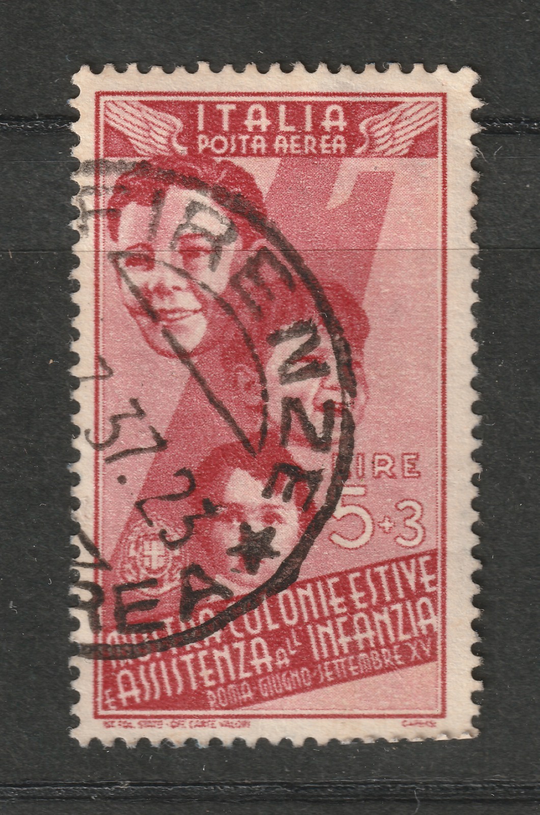 Italy: Lot 221 - Airmail (1937 - #C94 - VF Used) 2026 Scott Cat. Val. $340.00