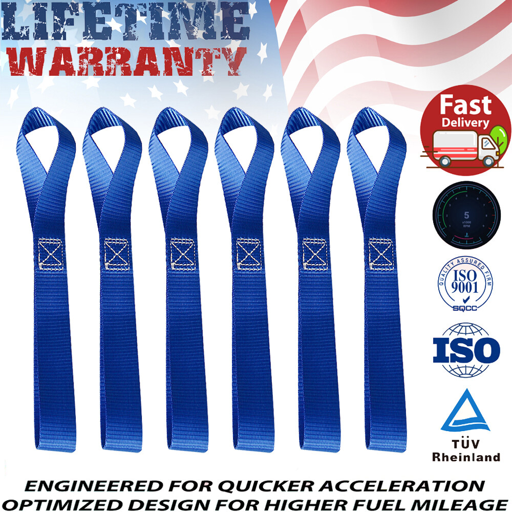 6x Soft Loop Tie Down Straps Ratchet 4500lbs For Motorcycle Dirt Bike Heavy Duty