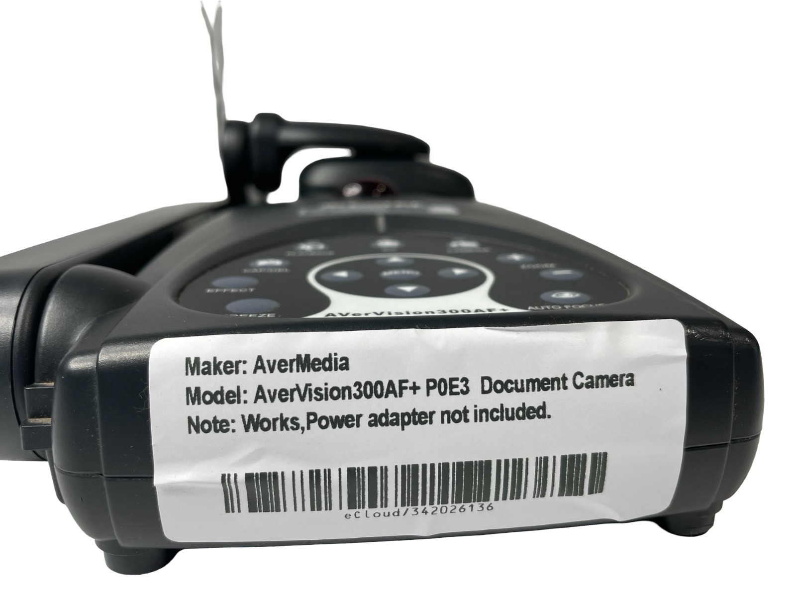 Used AverVision 300AF+P0E3 Document Camert Camera Presentation System. No AC