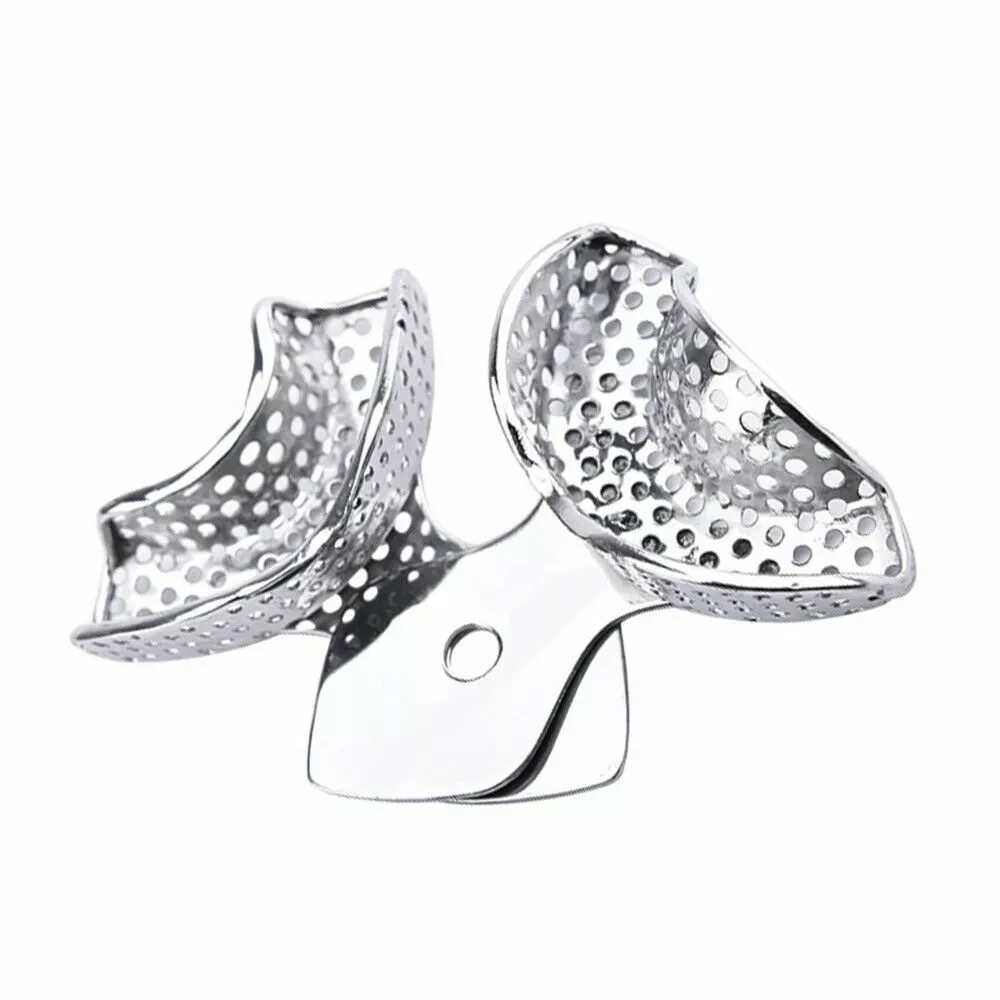 2 Pcs Dental Impression Trays Anterior Upper + Lower Stainless Steel