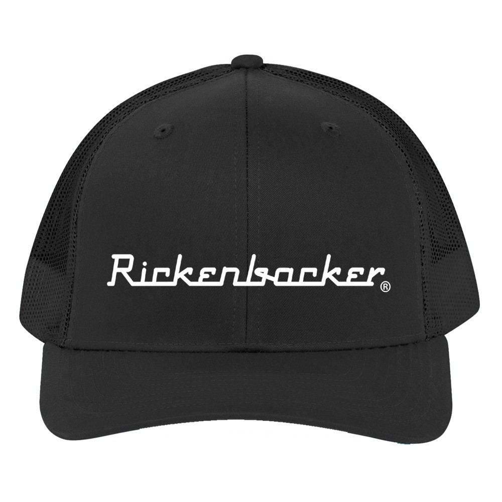 Rickenbacker Audio Logo Black Trucker Hat Cap Adult Size
