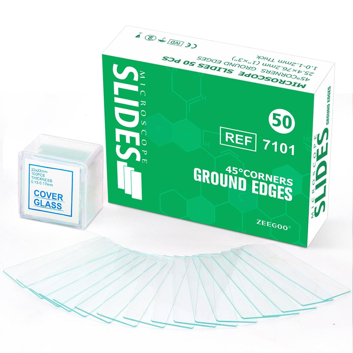 Microscope Slides and Covers, 50 Slides + 100 Coverslips | Pre-Cleaned, Safe Gro