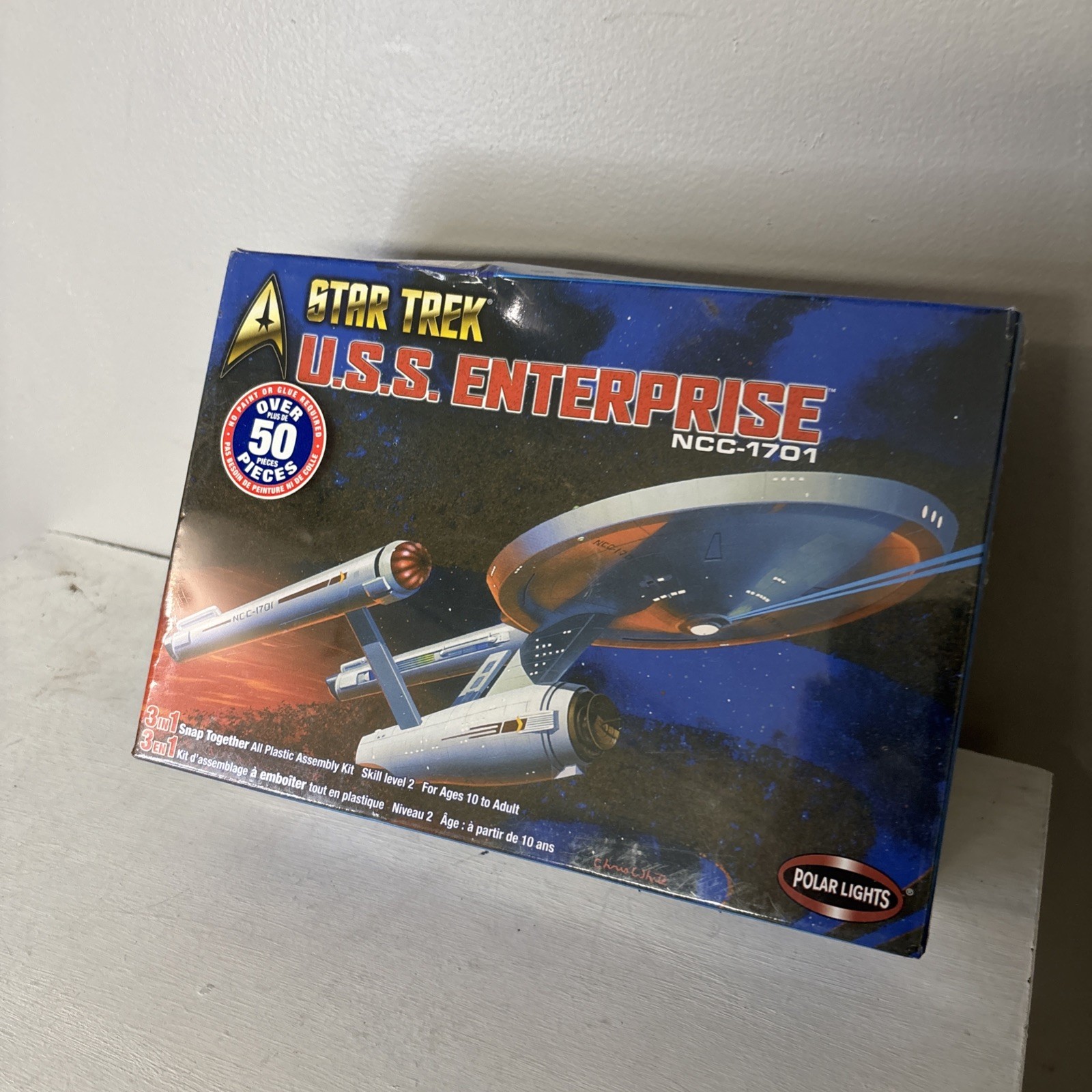 Polar Lights 4200 Star Trek USS Enterprise NCC-1701 3-in-1 Model Kit 1/1000 NOS