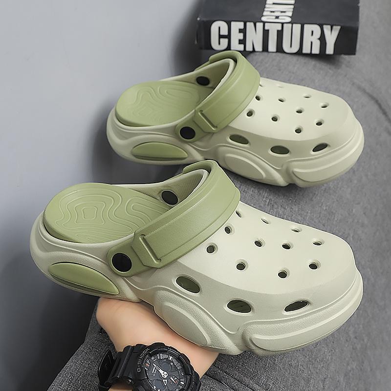 Men Summer Thick Sole Sandals Non Slip Breathable Toe Cap Beach Casual Slippers
