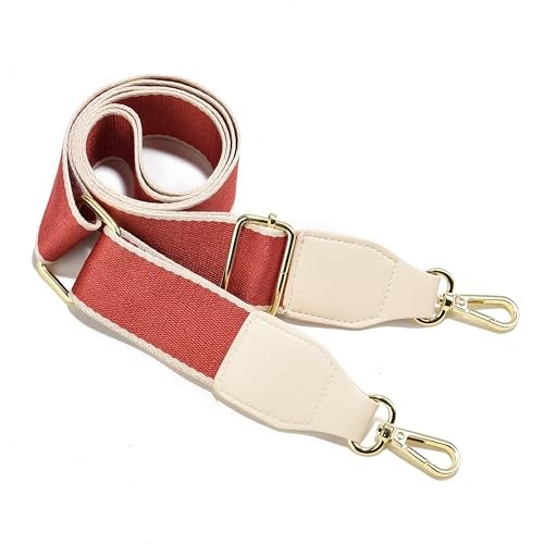 Purse Strap Wide Replacement Crossbody Bag Straps, 1.5" Canvas 38g-red-27