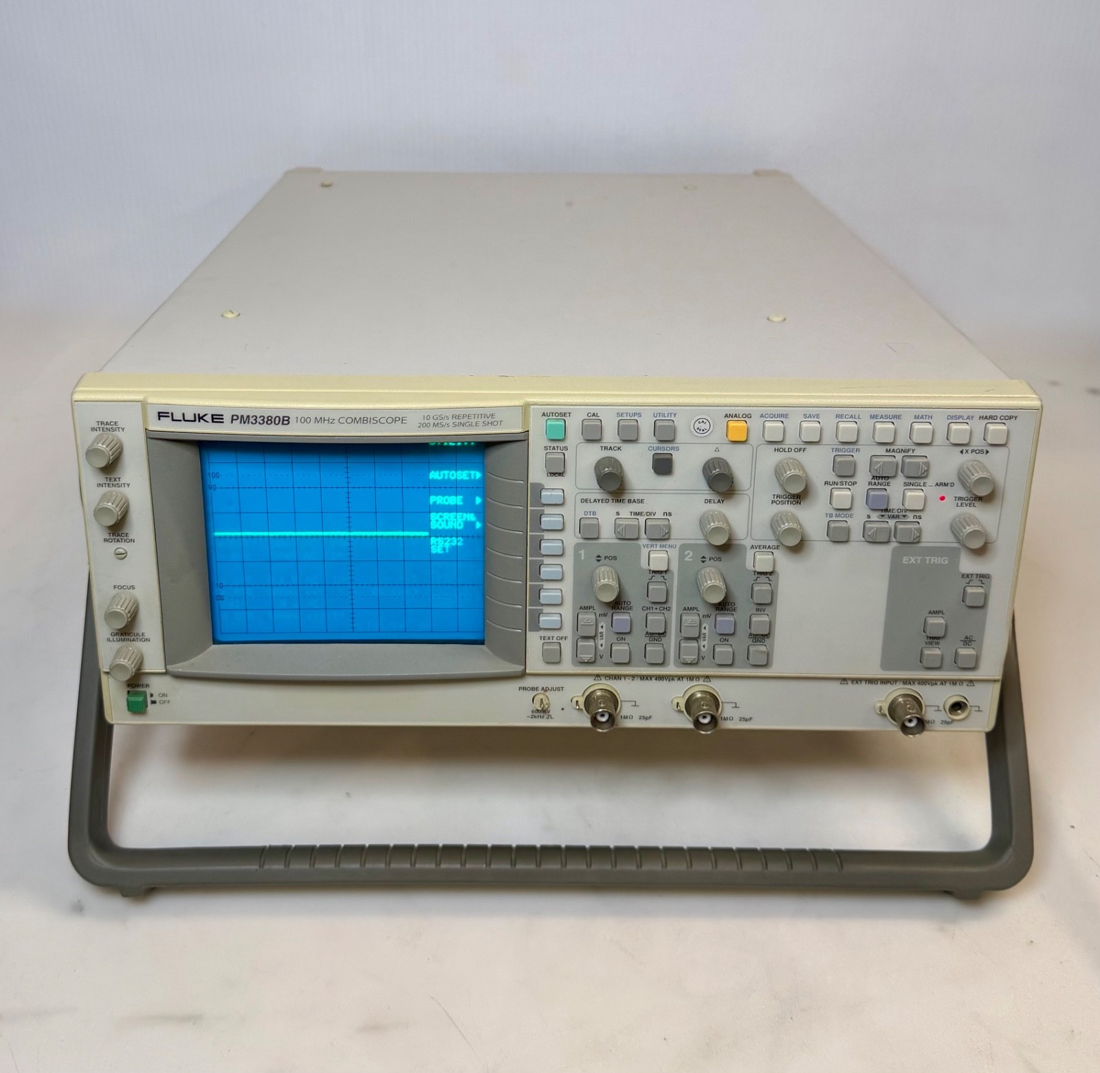 Fluke PM3380B 100 MHz Combiscope Oscilloscope – Power Tested Only – No Accessori