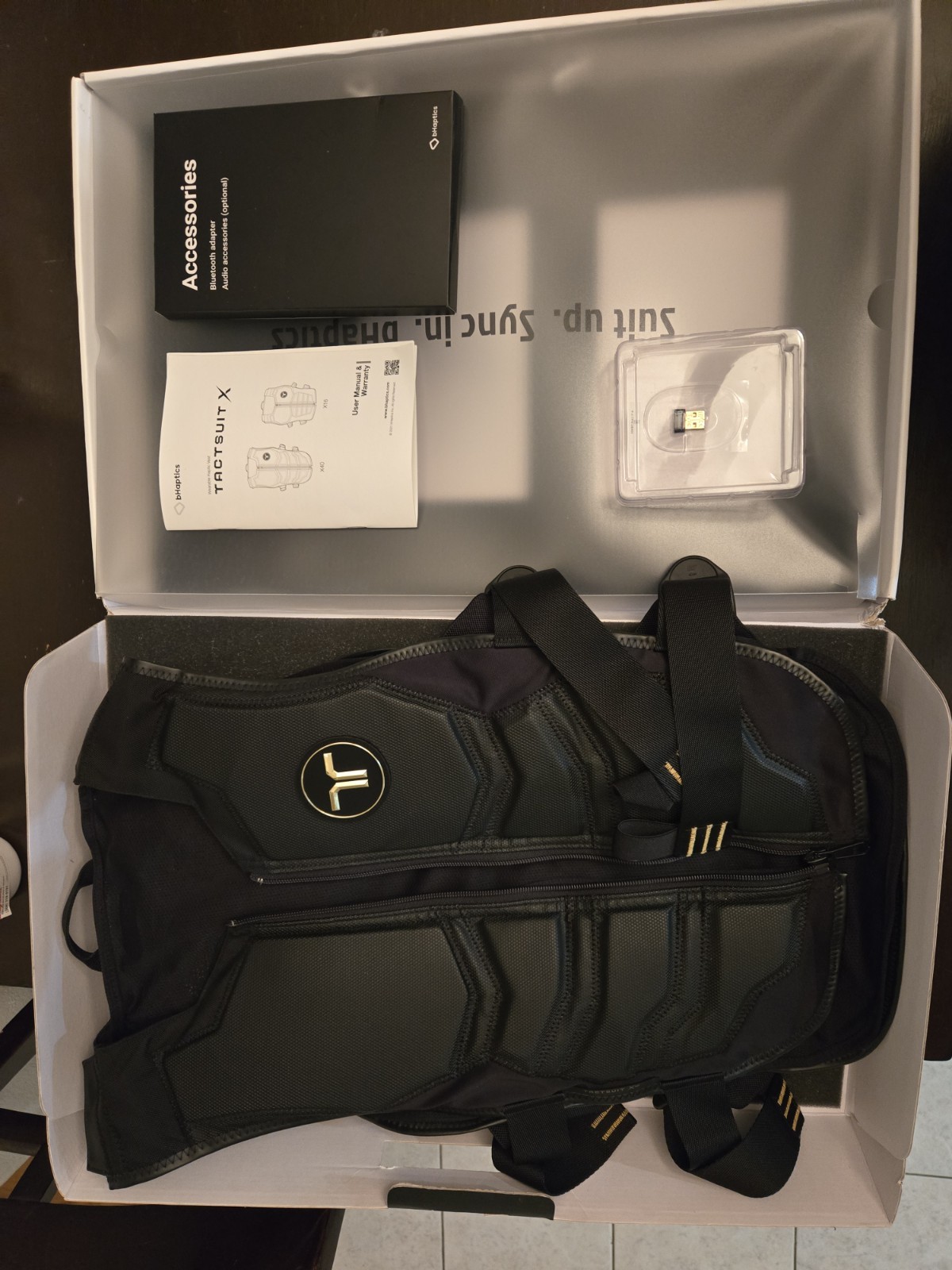 bHaptics TACTSUIT X40 Wireless Bluetooth VR Haptic Vest, Black