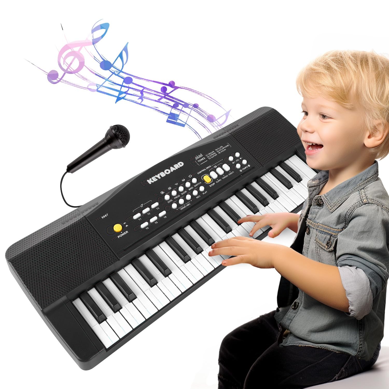 M SANMERSEN Black 37 Key Piano Microphone