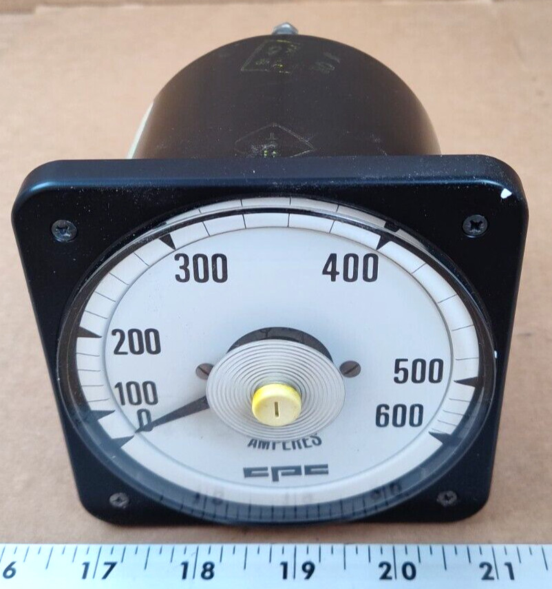 Crompton Instruments, Scale 0-600, 5 AMP Meter P/N 077-08AA-2ST3-PE-AP