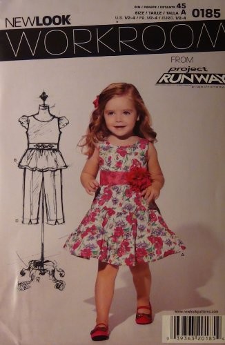 Simplicity New Look Toddlers Project Runway Dress 0185 Pattern Size A (1/2 - 4)