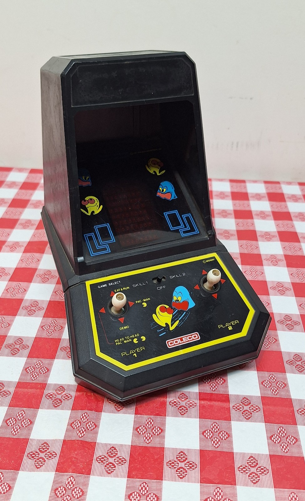 🎯 Working Pac-Man Coleco Midway Mini Arcade Tabletop Video Game 1981