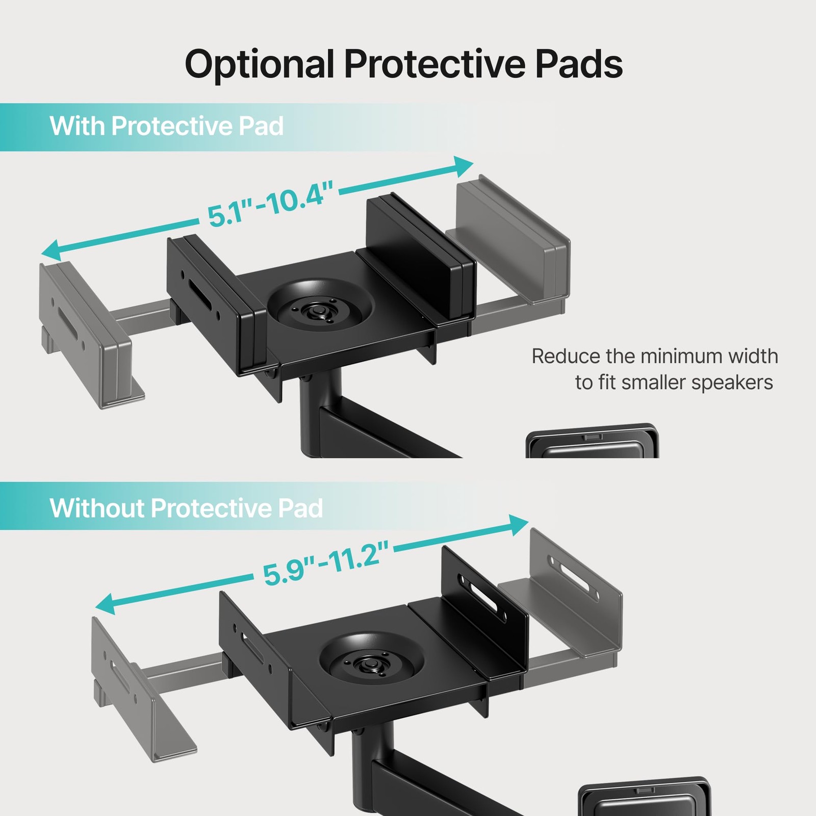 Adjustable Speaker Wall Mounts, 55 Lbs Capacity, Dual Speaker Wall Stands for Mo