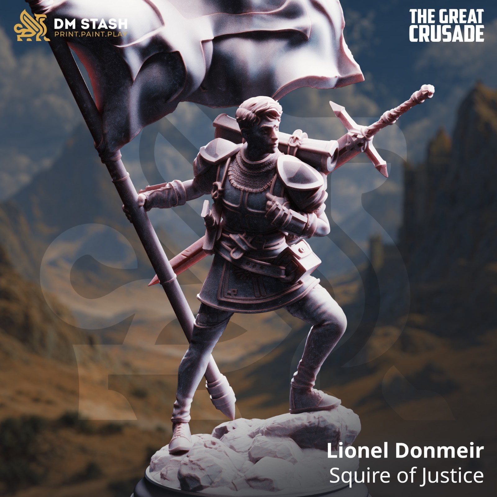 Dungeons & Dragons Human Fighter Miniature - Lionel Donmeir - DnD RPG Wargames