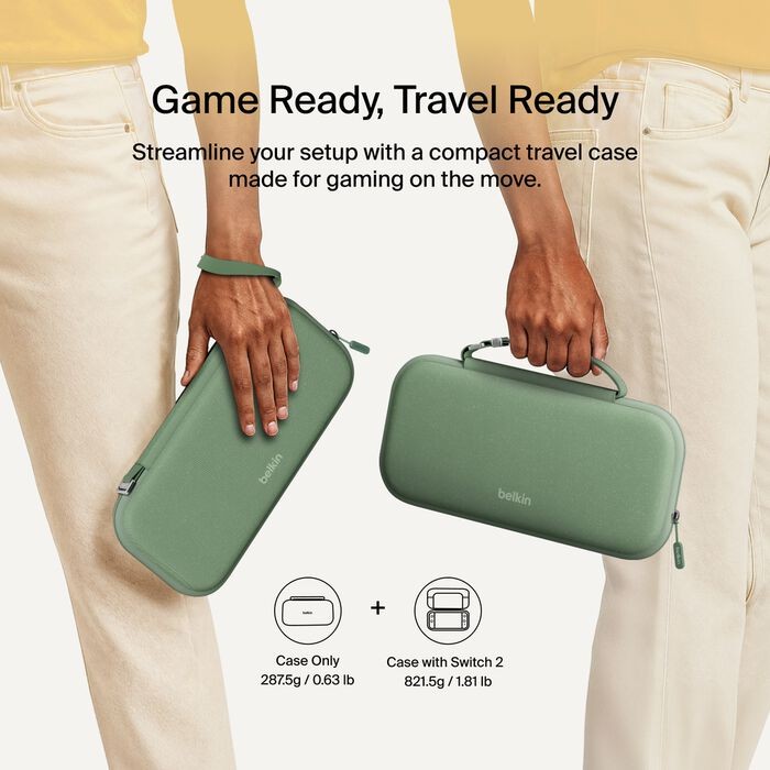 Gaming Travel Case for Nintendo Switch 2, Sage Green