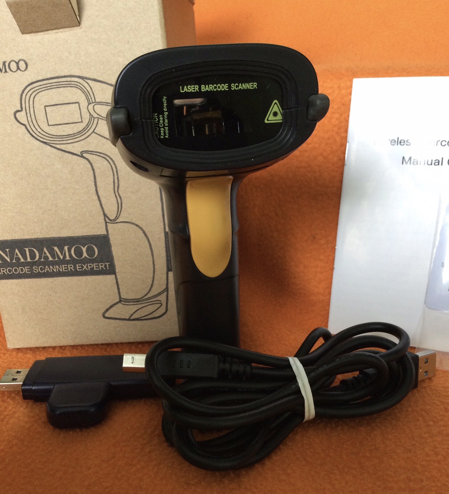 NADAMOO BUR3003 WIRELESS BARCODE SCANNER (433 MHz) - OPEN BOX NEW