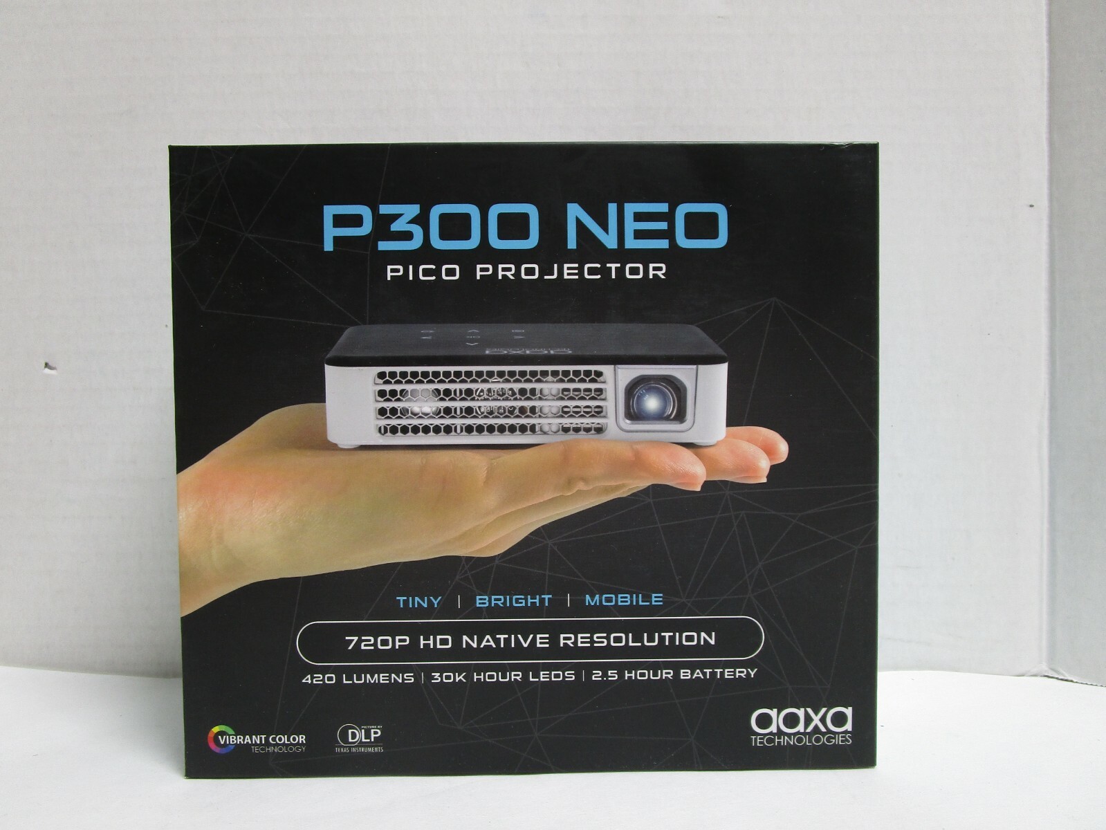 AAXA P300 NEO 720p HD Pico Projector, 420 LED Lumens, 150-Min Battery USB HDMI