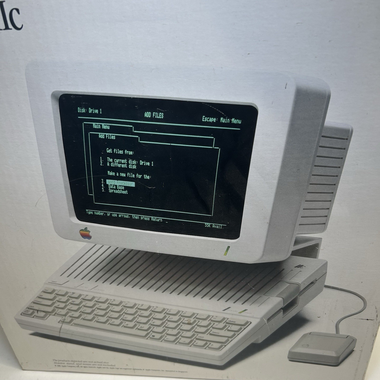 Vintage 1984 Original Apple IIc Model A2S4000 Computer Original BOX ONLY!