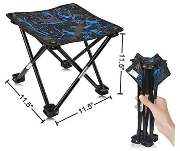 Folding Camping Stool Portable Chair Mini Foldable Stool for Adults Blue