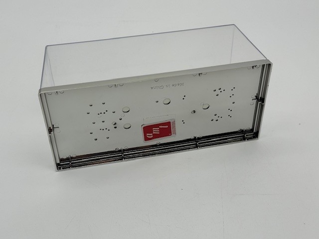AMT 936/12 Plastic Display Case 10"x4"x3 3/4" Chrome Diamond Plate Base Stackabl