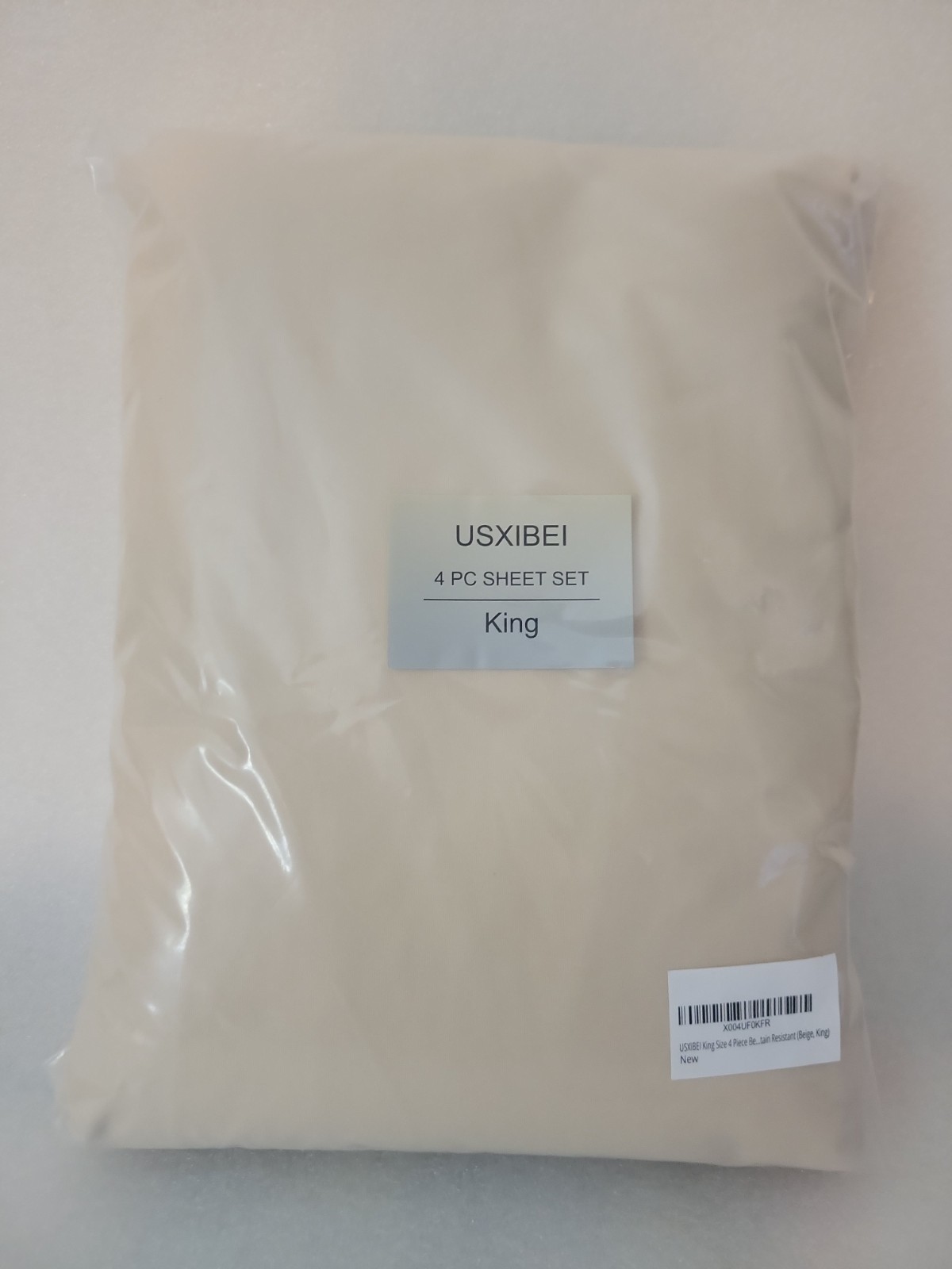 Usxibei 4pc Sheet Set King Size 4 Piece Bed Sheet Set Beige