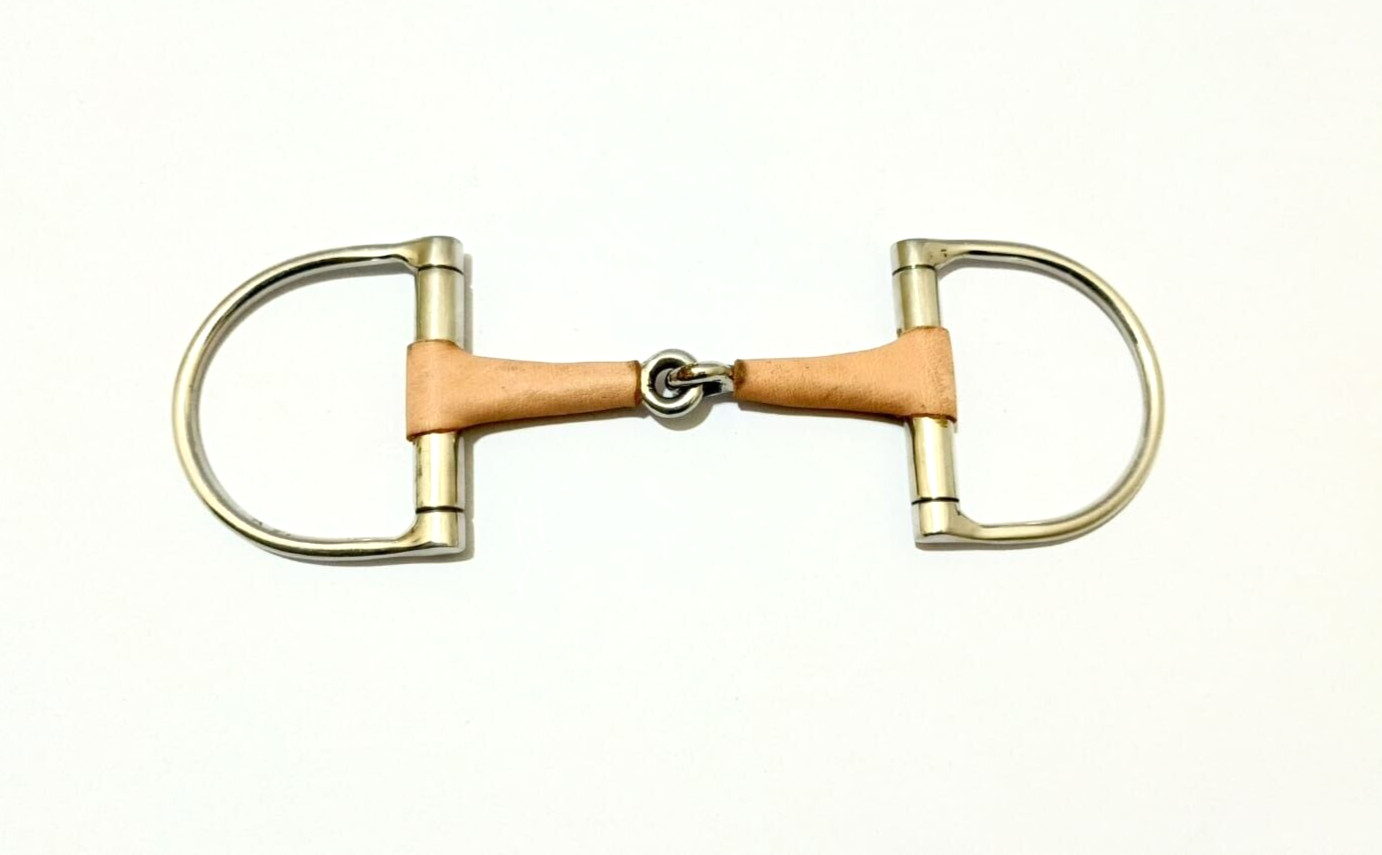 D ring Bit stainless steel with leather Jointe Horse  Snaffle Bit Pakistan Made