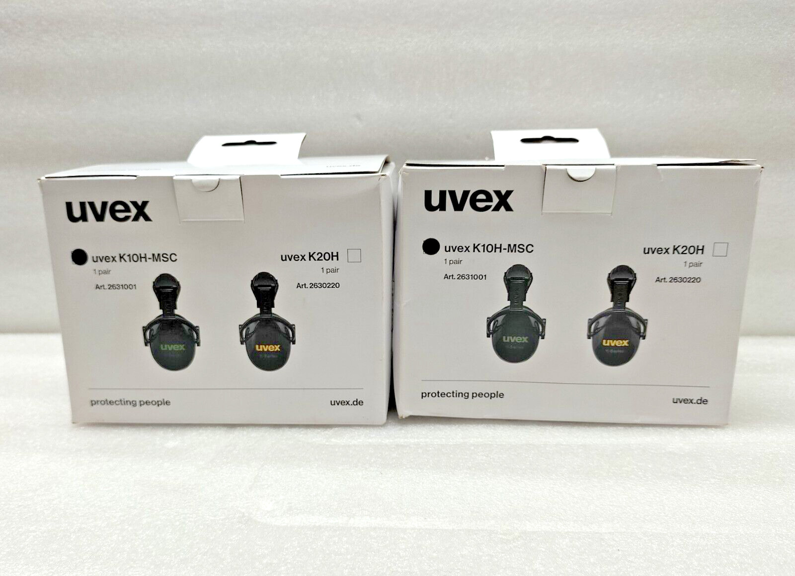 UVEX K10H-MSC HELMET MOUNTED EARMUFF 2631001 NRR 22dB - LOT OF 2 PAIRS