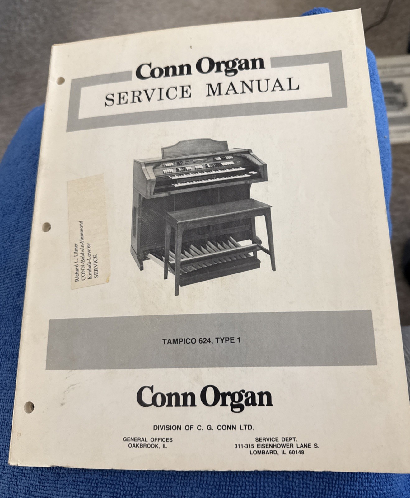 Conn Organ Service Manual Model Tampico 624 Type 1 M2