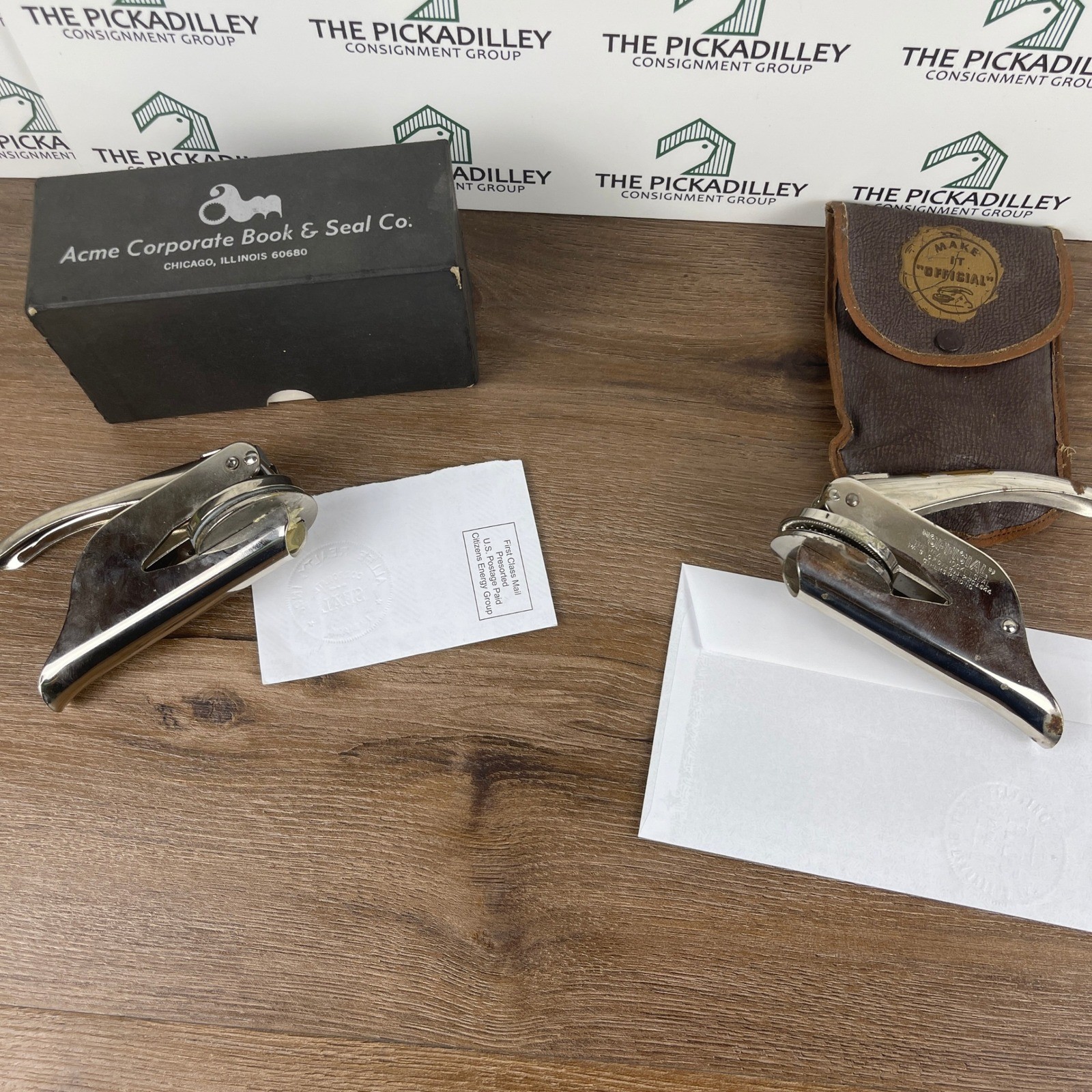 Acme Corporate Book & Seal Co. Embosser with Original Box & Pouch