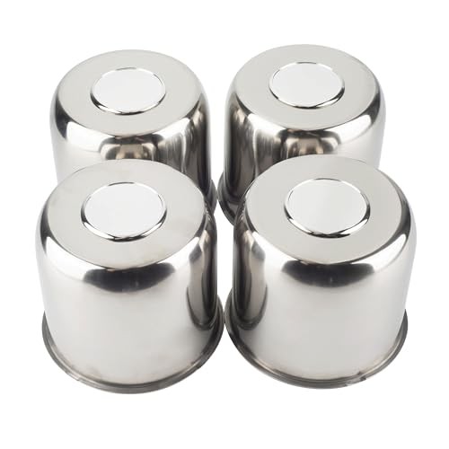 4 PCS 4.9in Stainless Steels Wheel Center Caps for 4.88in Trailer Truck Rim