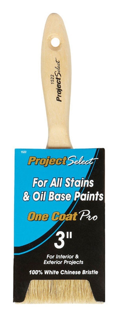 Linzer 1522-3 Project Select White China Bristle Varnish and Wall Brush 3 in.