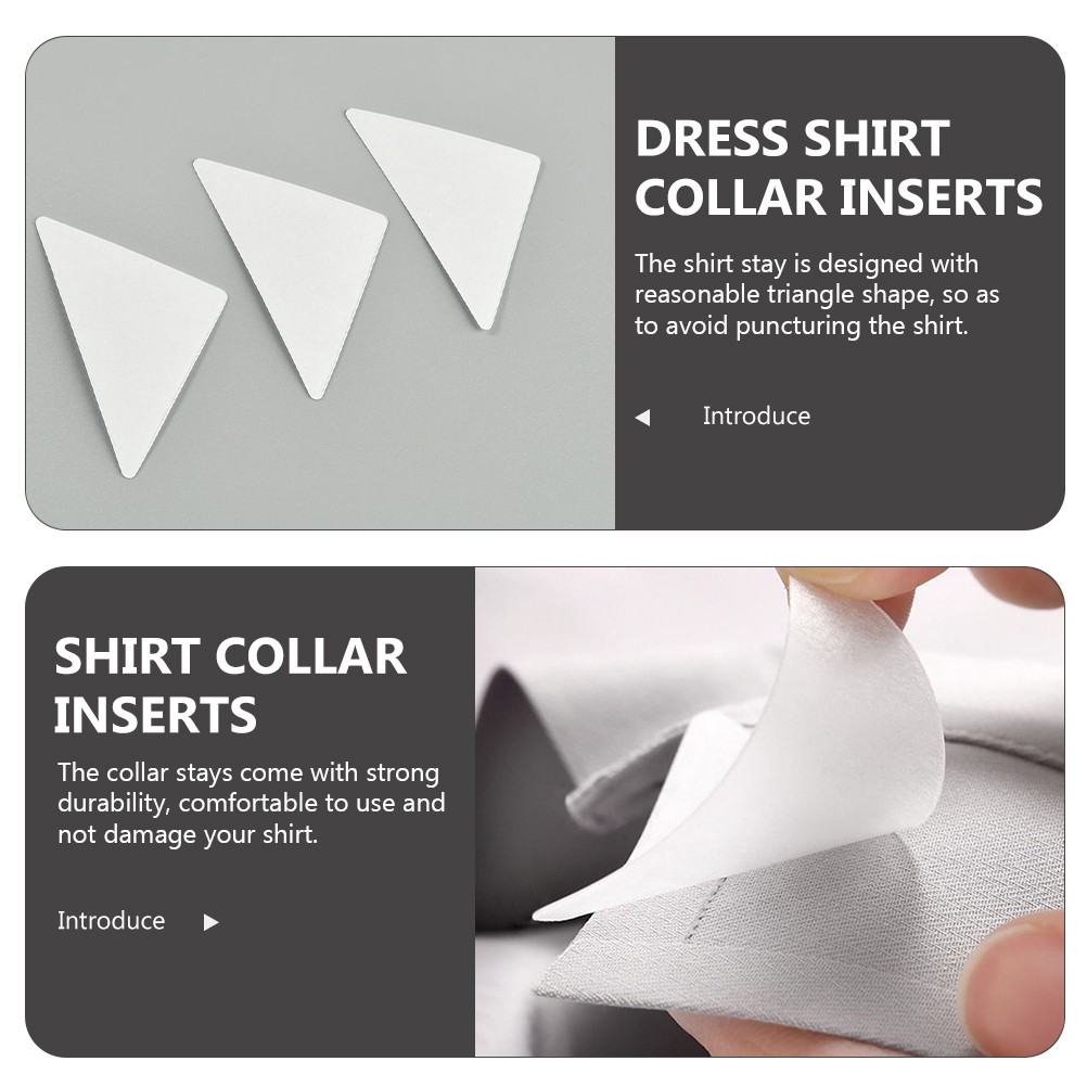 150Pcs Shirt Collar Shaper Adhesive Collar Stickers for Mens Dress Shirts