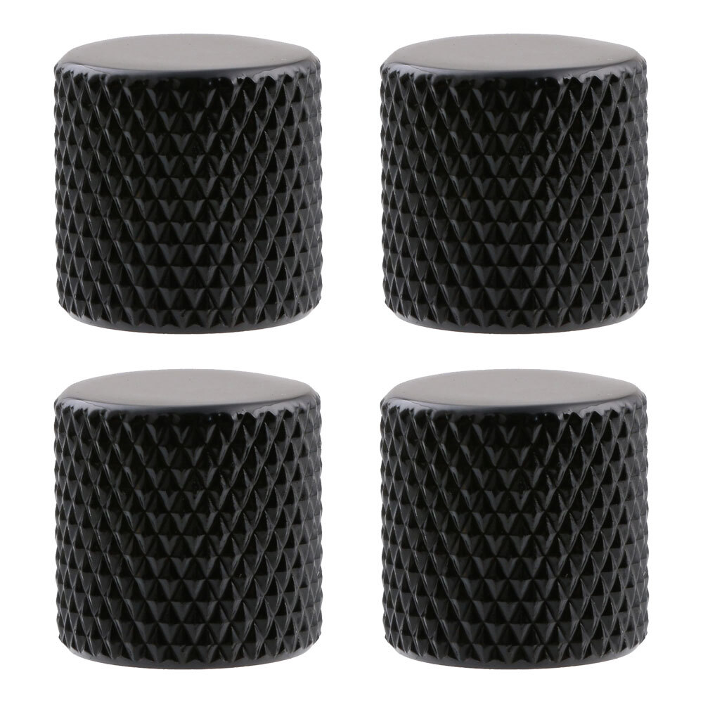 10pcs Metal Guitar Control Knobs Flat Top Volume Tone Knob 6mm Shaft Black