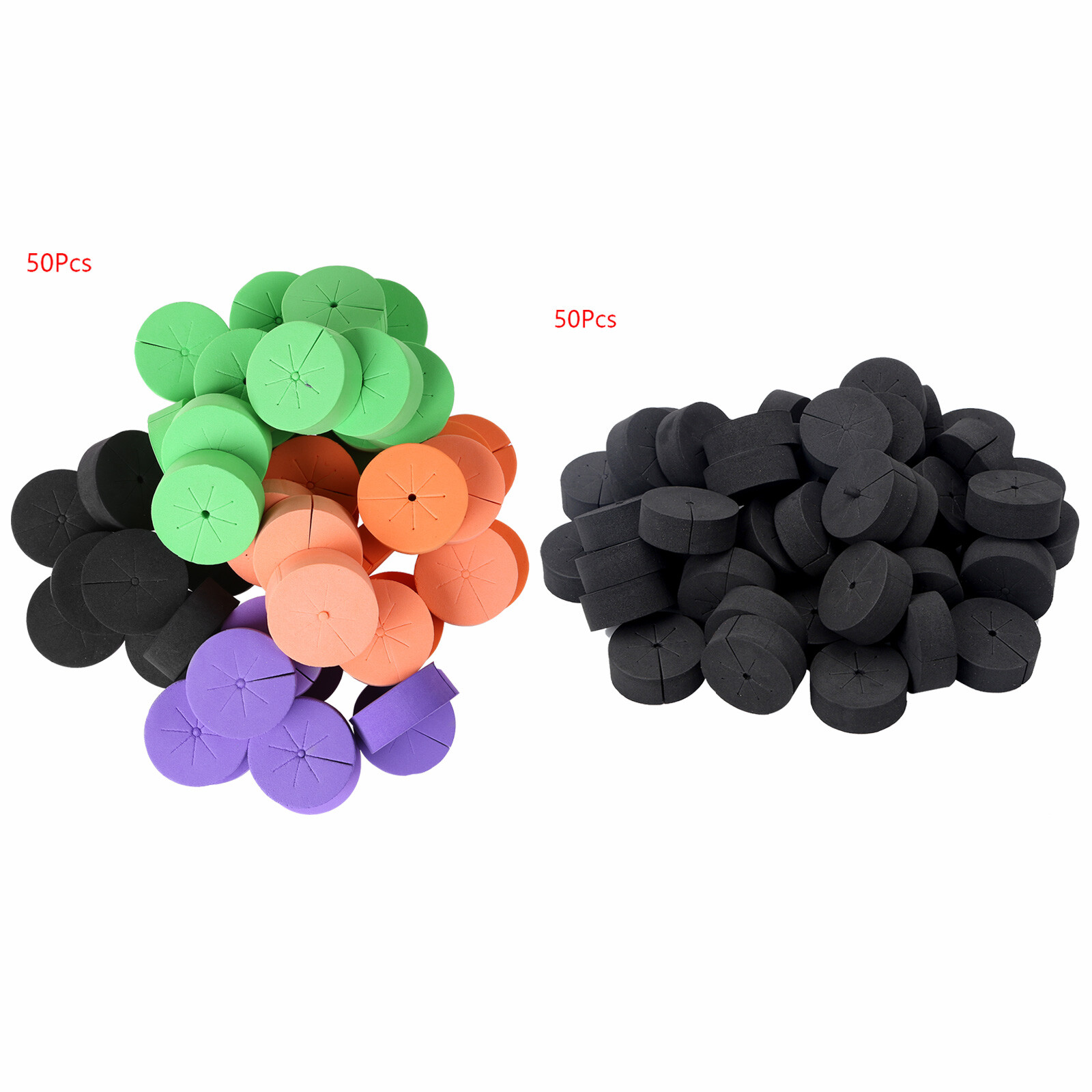 50 Neoprene Clone Collar Foam Inserts for Garden DIY Hydroponics Cloning Plants