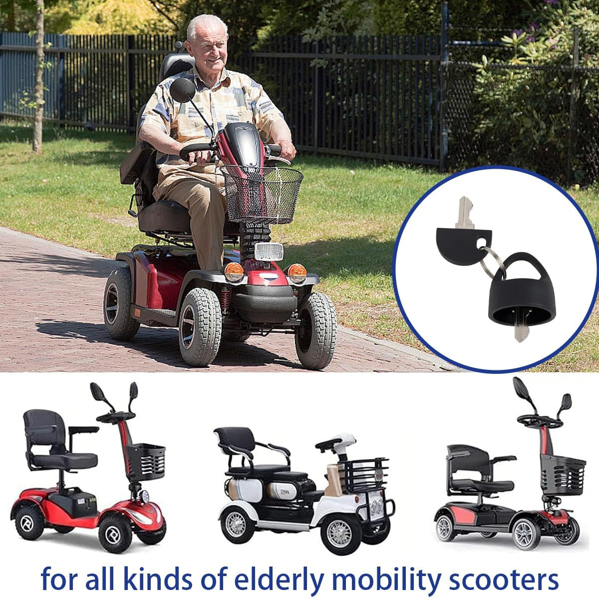 Pride Mobility Scooter Replacement Key Set Compatible with Go-Go Elite Traveller