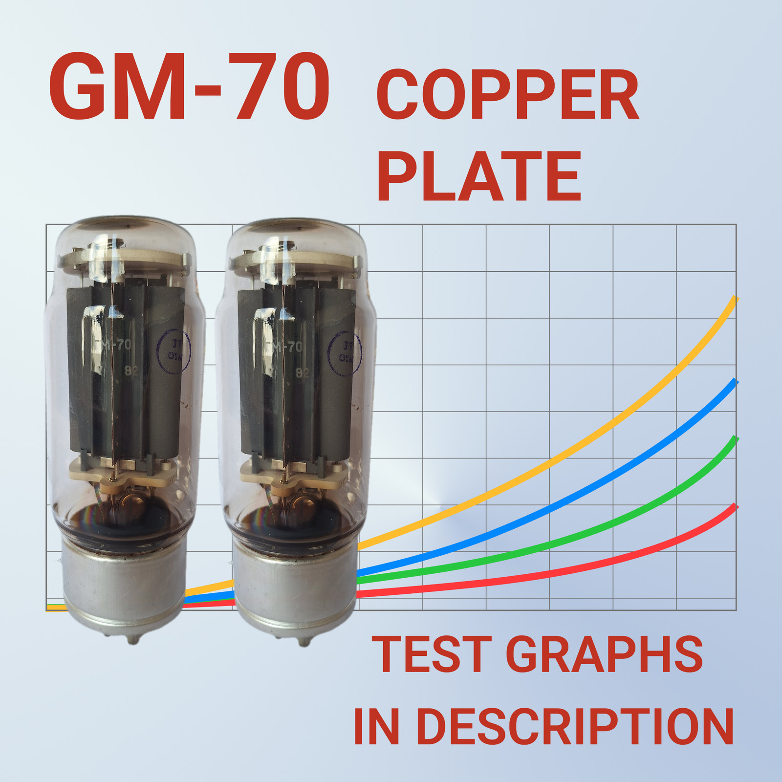Matched Pair GM-70 Copper Plate NOS Soviet Triode Tubes