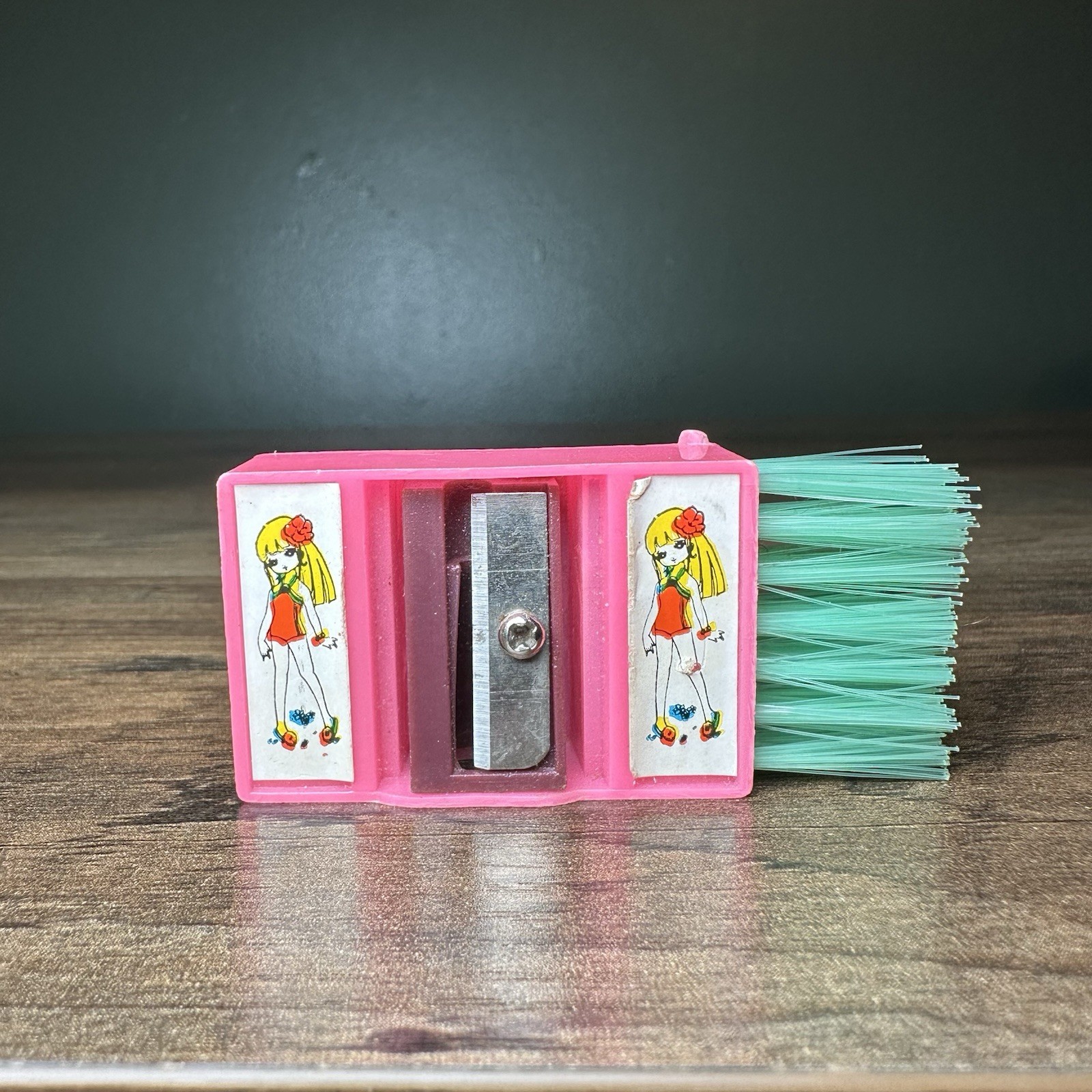 Vintage 80s Character Doll 4-1 Stationary Pencil Sharpener, Mirror, Brush (READ)